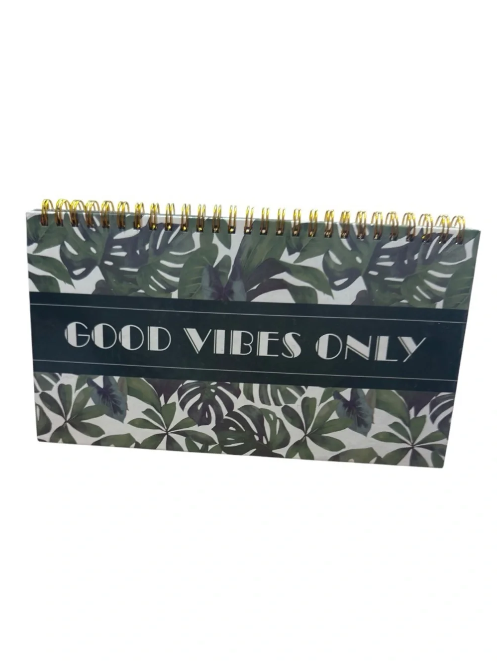 Good Vibes Only Tropical Desk Weekly Planner – Spiral Bound Flip Calendar NWT